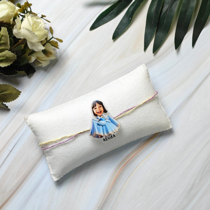 Babble Wrap Personalised Caricature Rakhi - Princess