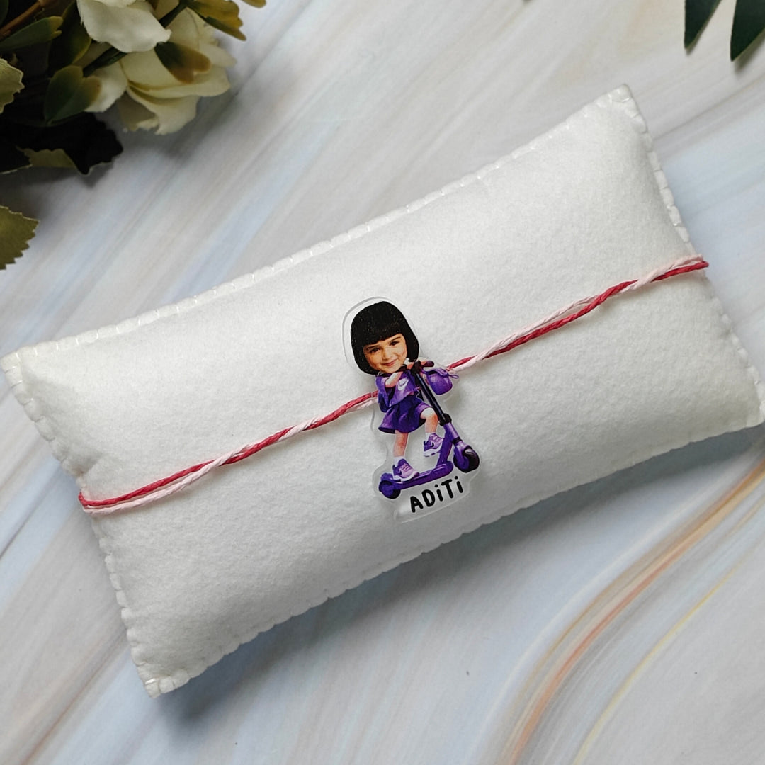 Babble Wrap Personalised Caricature Rakhi - Zippy
