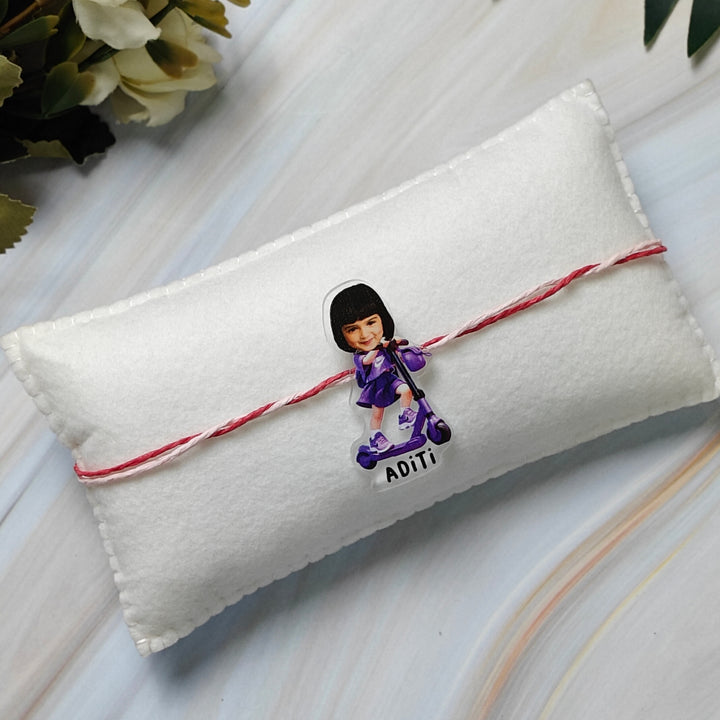 Babble Wrap Personalised Caricature Rakhi - Zippy