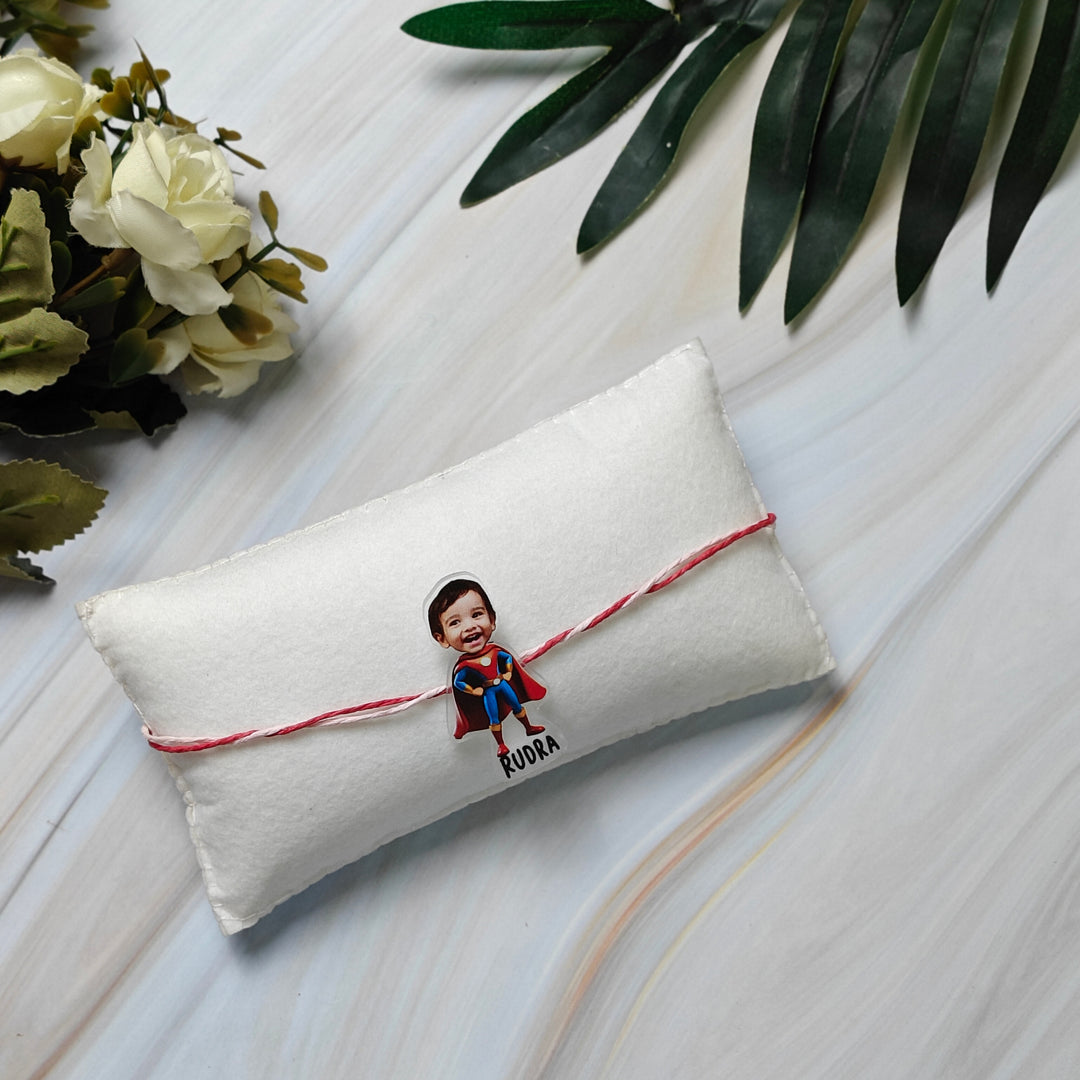 Babble Wrap Personalised Caricature Rakhi - Super Hero