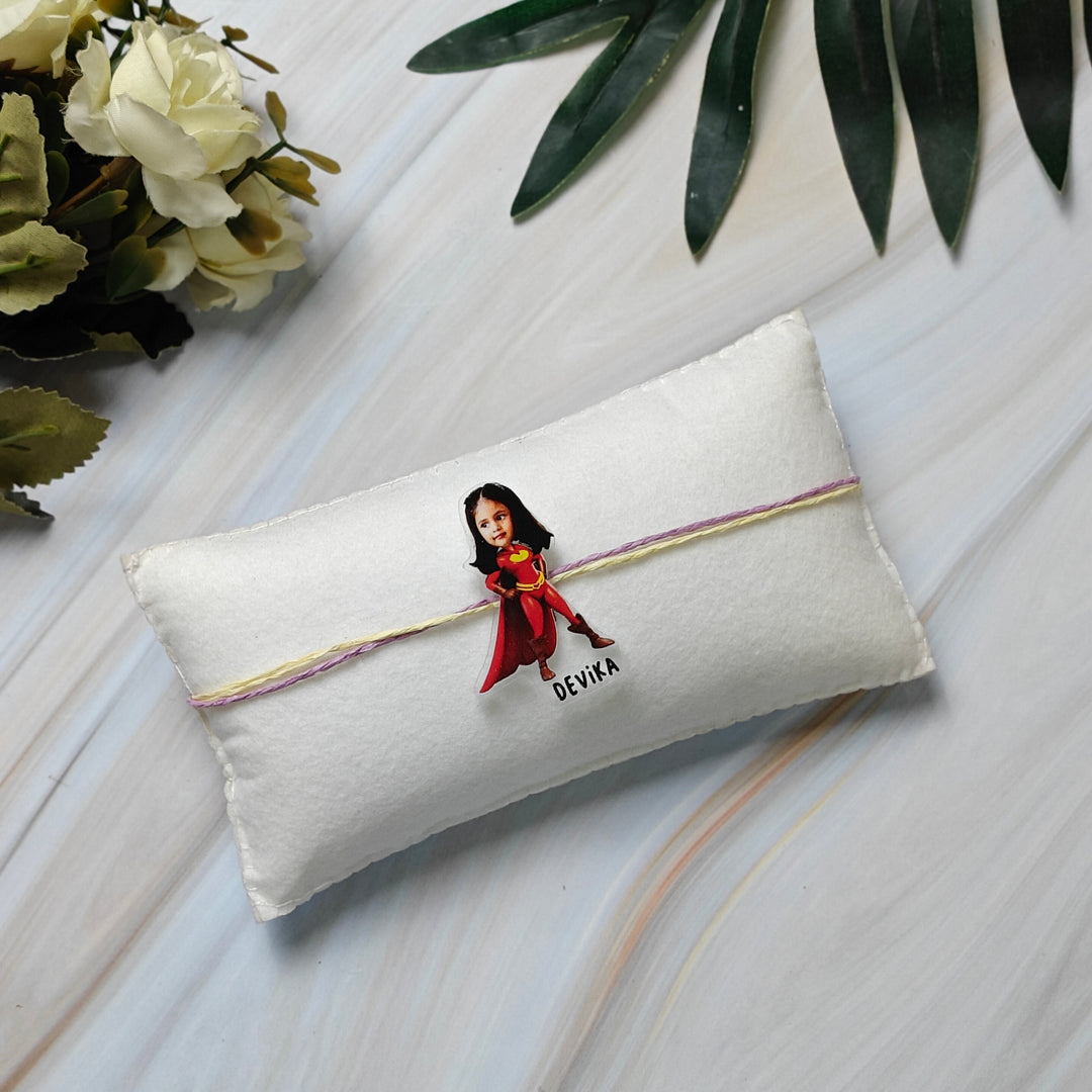 Babble Wrap Personalised Caricature Rakhi - Super Girl