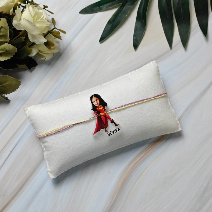 Babble Wrap Personalised Caricature Rakhi - Super Girl