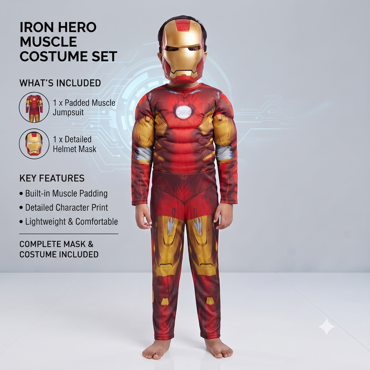Iron Hero Muscle Costume for Kids