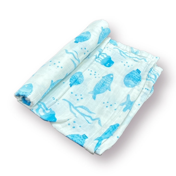 Jellywood Blues Muslin Swaddles - Set of 2