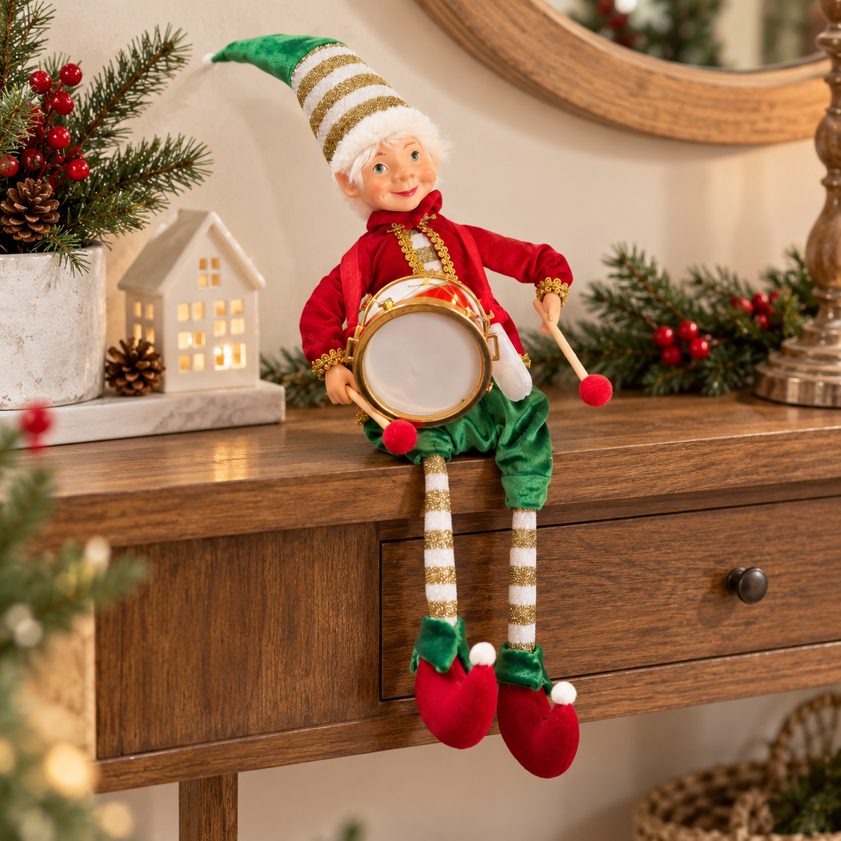 Jingle Beats Light-Up Christmas Elves - Set Of 2