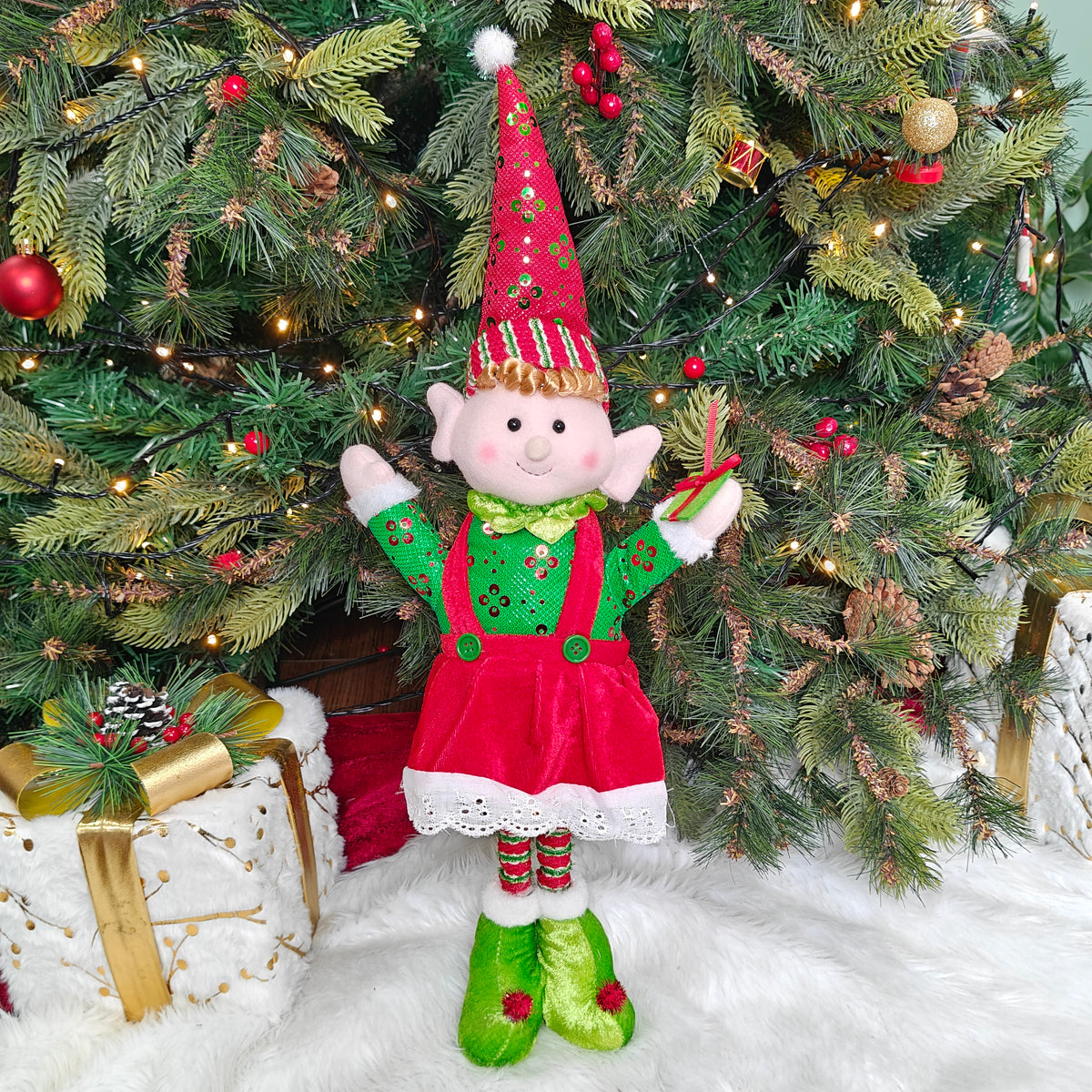 25" Elfie in Red with Extended Legs