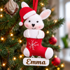 Jolly Bunny Stocking Felt Ornament