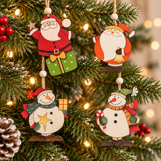 Joyful Festive Ornaments- Set of 4