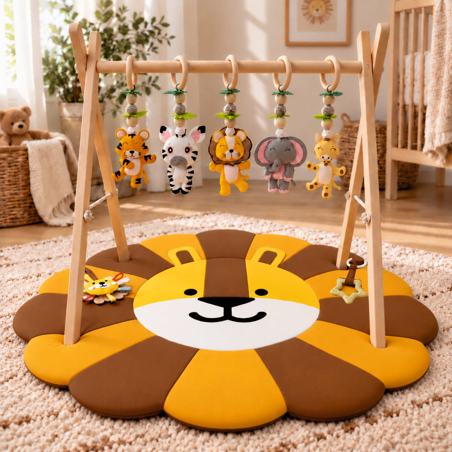 Jungle Giggles – Wooden Baby Play Gym With Mat