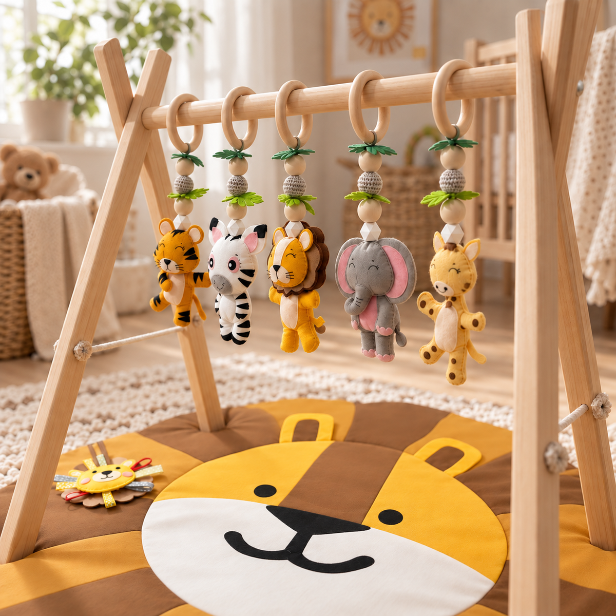 Jungle Giggles – Wooden Baby Play Gym With Mat