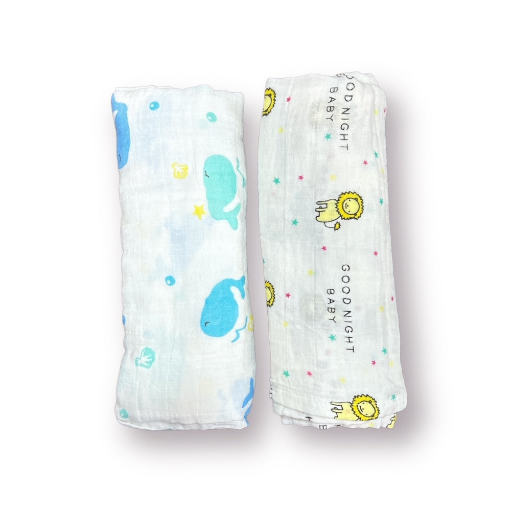 Jungle King & Ocean Wonder Wrapes Muslin Swaddles - Set of 2