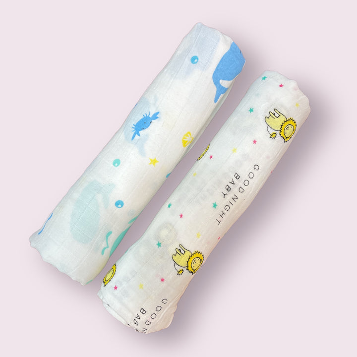 Jungle King & Ocean Wonder Wrapes Muslin Swaddles - Set of 2