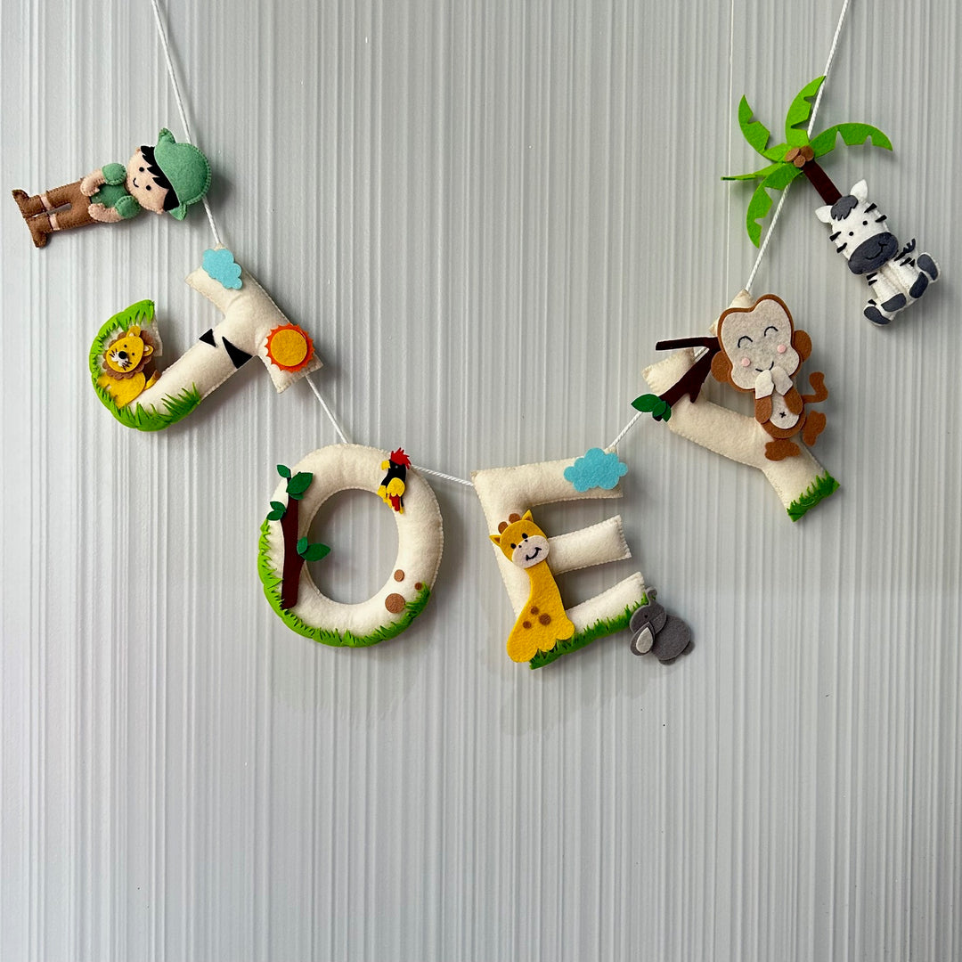 Babble Wrap Jungle Safari Name Bunting/Garland