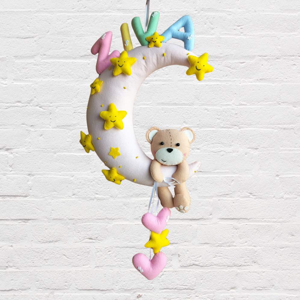 Junior Hanging Teddy Moon Perosnalised Hanging