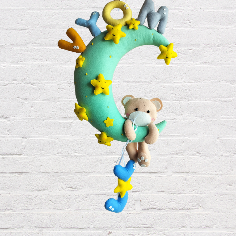 Junior Hanging Teddy Moon Perosnalised Hanging