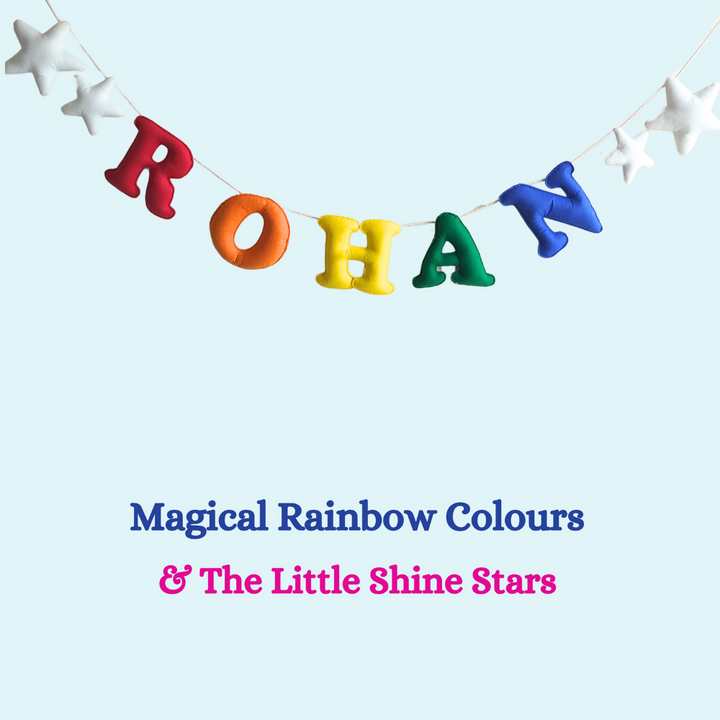 Junior Rainbow Colourful Personalised Name Bunting