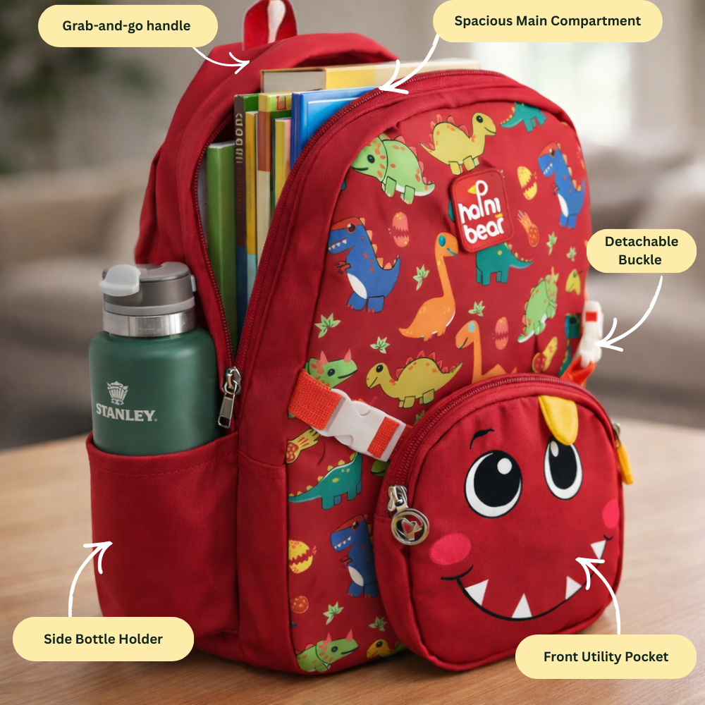Jurassic Joy For Todlers & Kids - Roary Red Dino Backpack
