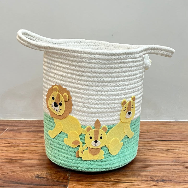 Babble Wrap Jute Cotton Storage Basket - Lions Legacy