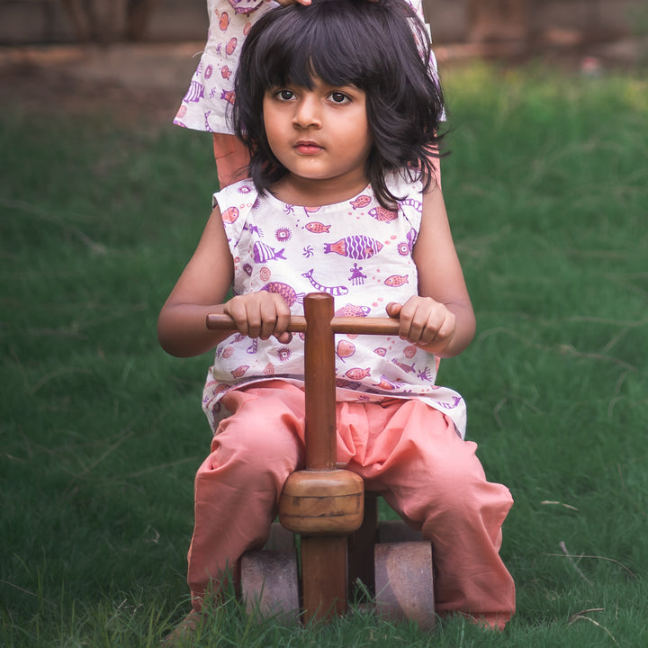 UNISEX ORGANIC KOI PEACH JHABLA WITH PEACH PANTS