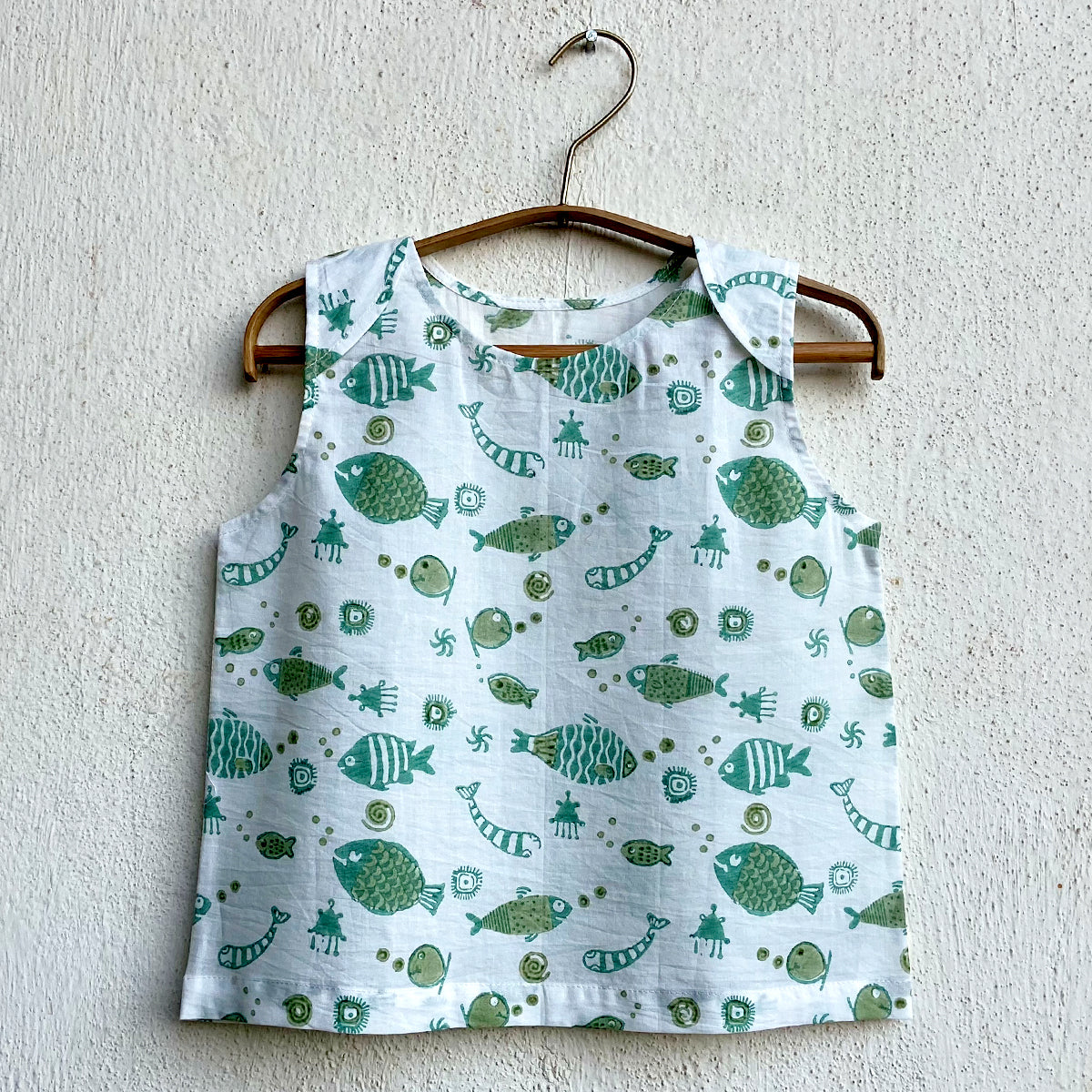 UNISEX ORGANIC KOI JHABLA BAG - YELLOW PATANG AND KOI MINT