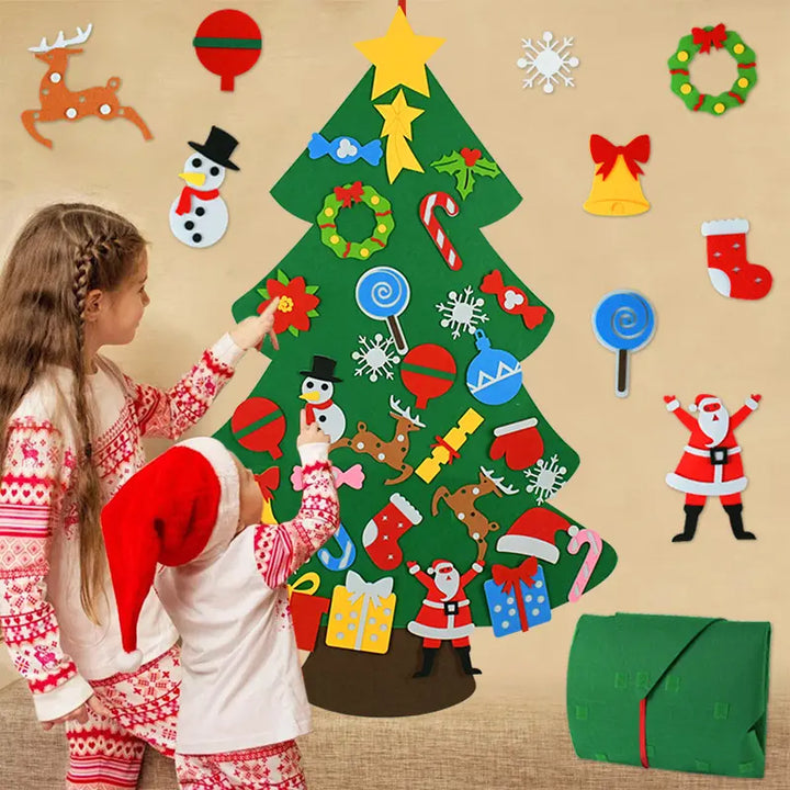 Babble Wrap 40" Felt DIY Christmas Tree With 25 Ornaments