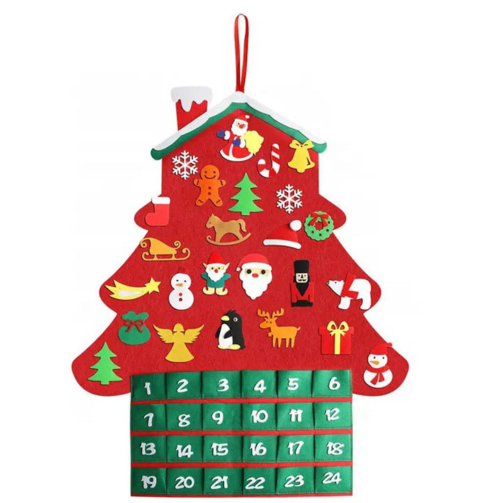 Babble Wrap 36" Felt DIY Cottage Advent Calendar With 25 Ornaments