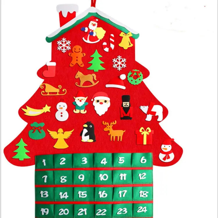 Babble Wrap 36" Felt DIY Cottage Advent Calendar With 25 Ornaments