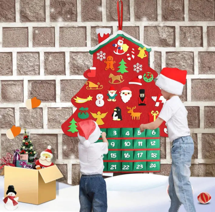 Babble Wrap 36" Felt DIY Cottage Advent Calendar With 25 Ornaments