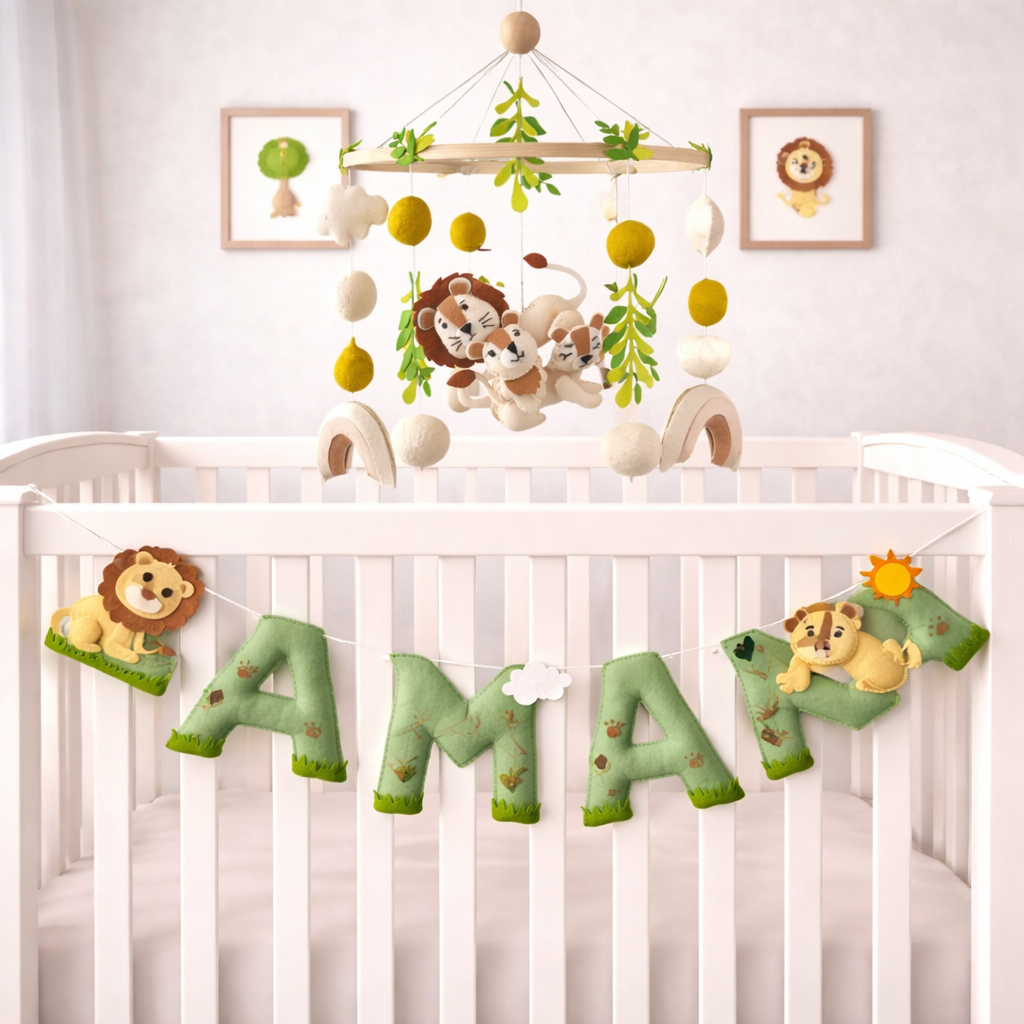 King of the Jungle Cot Mobile & Bunting Combo