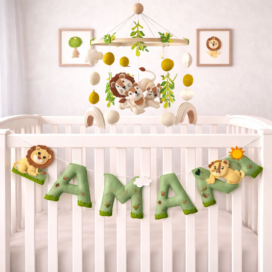 King of the Jungle Cot Mobile & Bunting Combo