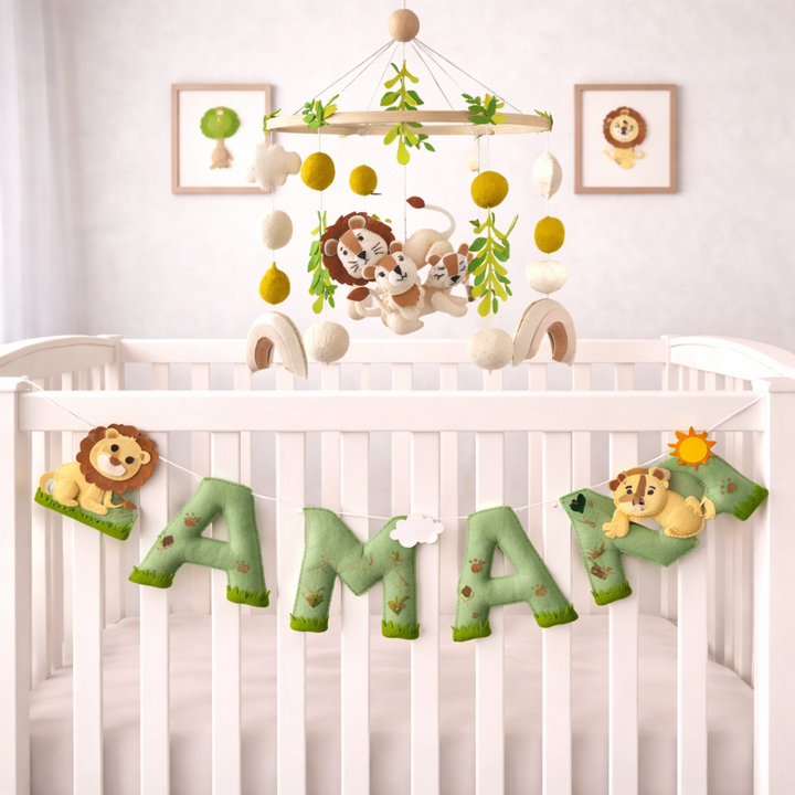 King of the Jungle Cot Mobile & Bunting Combo