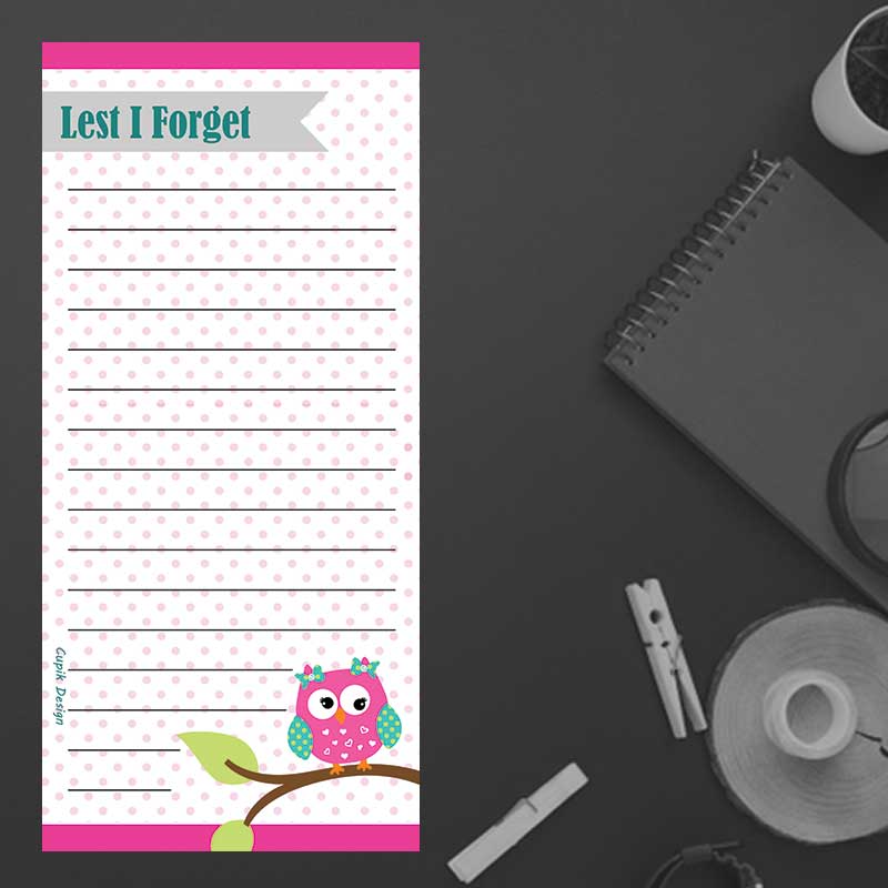 Forgetful Owl Magnetic Listpad