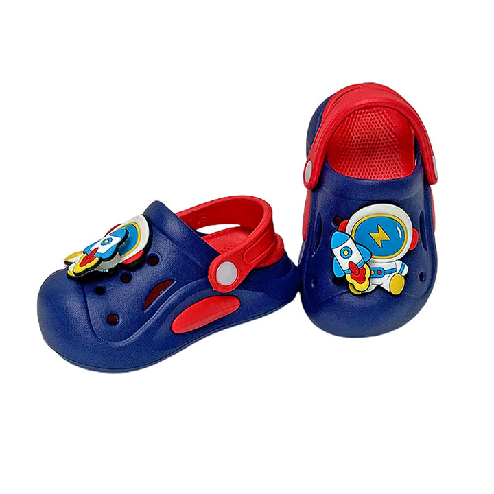 Little Surpise Box Blue & Red spinning rocket Slip on Clogs, Summer/Monsoon all season Footwear for Toddlers & Kids