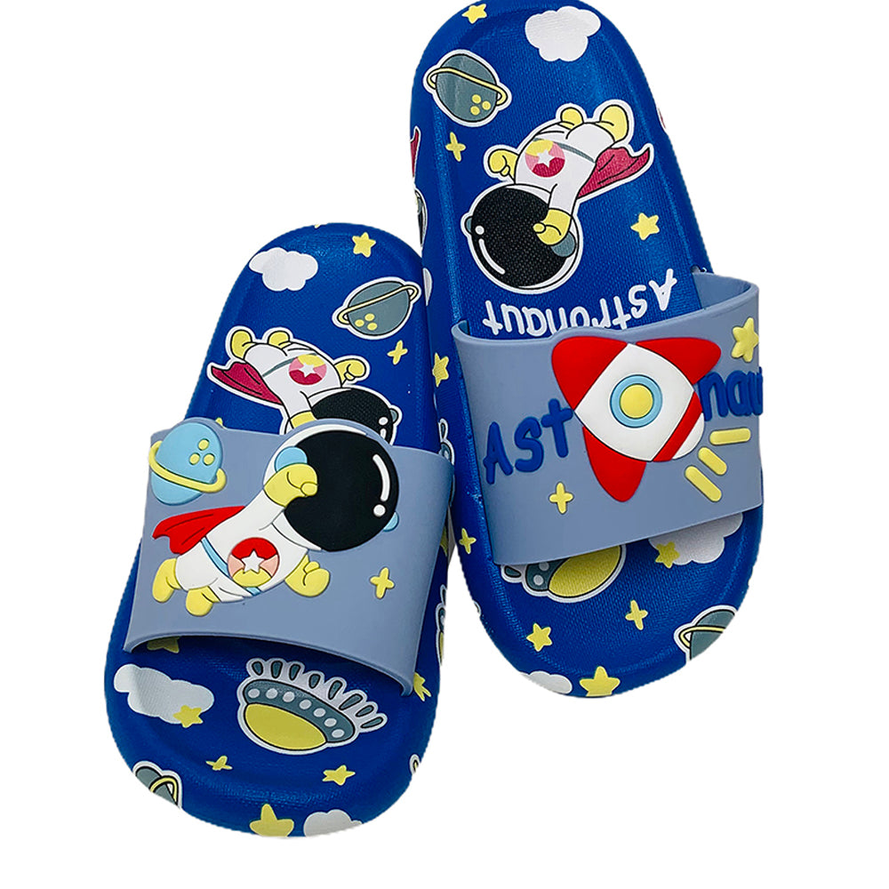 Little Surpise Box Blue all over Astronaut theme Slip on Clogs, Summer/Monsoon all season Footwear for Toddlers & Kids