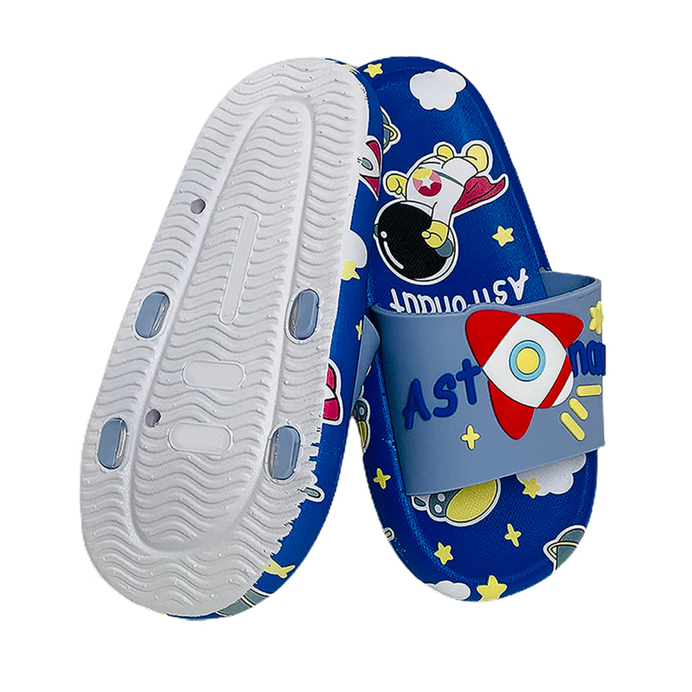 Little Surpise Box Blue all over Astronaut theme Slip on Clogs, Summer/Monsoon all season Footwear for Toddlers & Kids