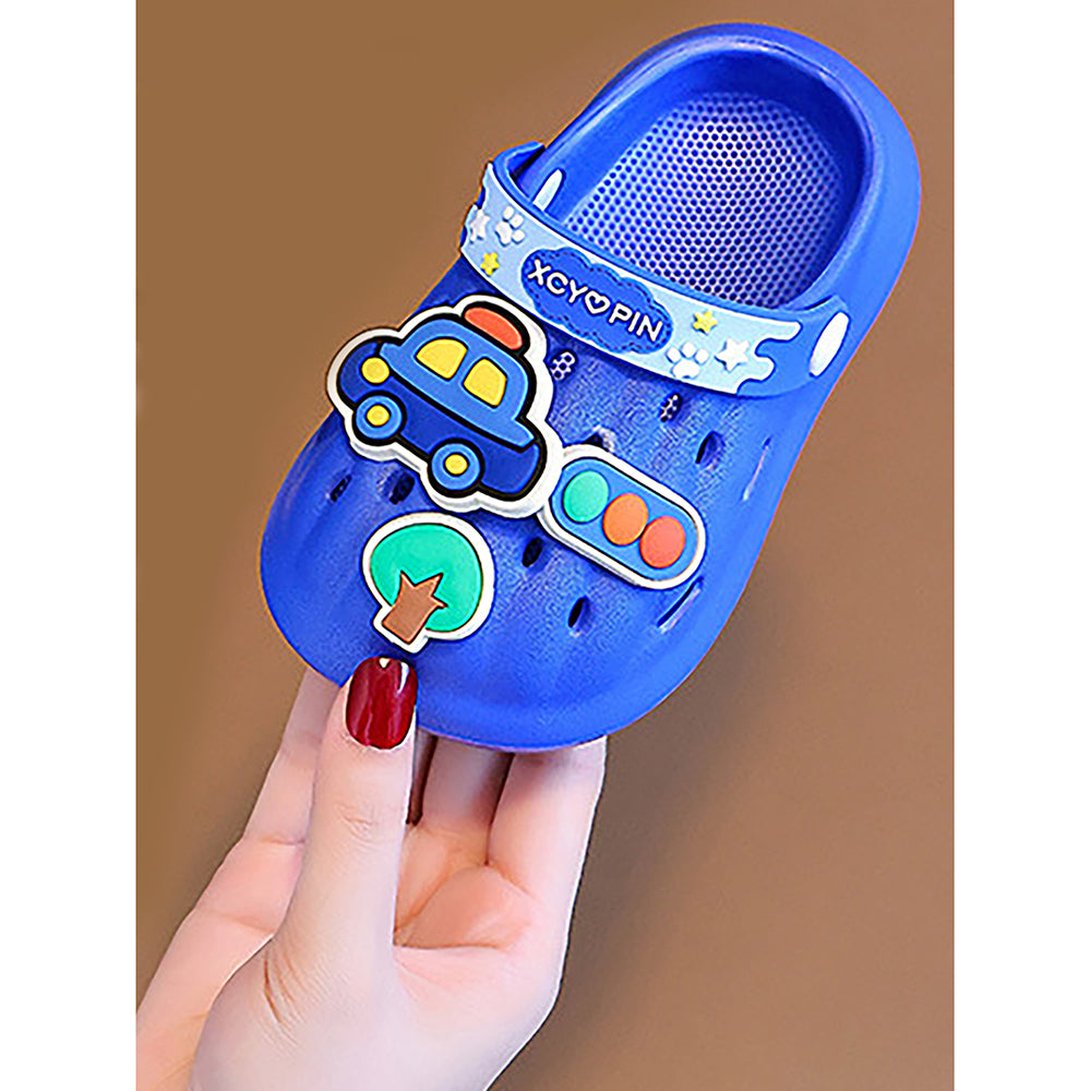 Little Surpise Box Blue Transport theme Slip on Clogs, Summer/Monsoon all season Footwear for Toddlers & Kids