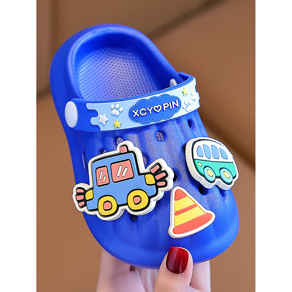 Little Surpise Box Blue Transport theme Slip on Clogs, Summer/Monsoon all season Footwear for Toddlers & Kids