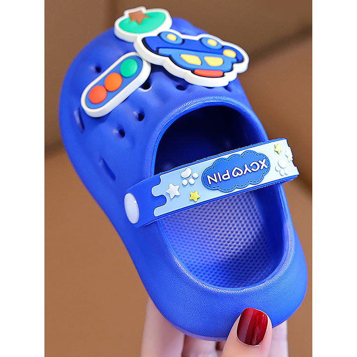 Little Surpise Box Blue Transport theme Slip on Clogs, Summer/Monsoon all season Footwear for Toddlers & Kids