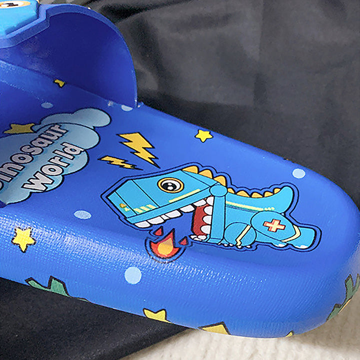 Little Surpise Box cobalt Blue all over Dino theme Slip on Clogs, Summer/Monsoon all season Footwear for Toddlers & Kids