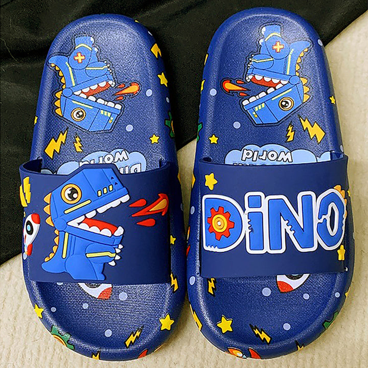 Little Surpise Box Dark Blue all over Dino theme Slip on Clogs, Summer/Monsoon all season Footwear for Toddlers & Kids