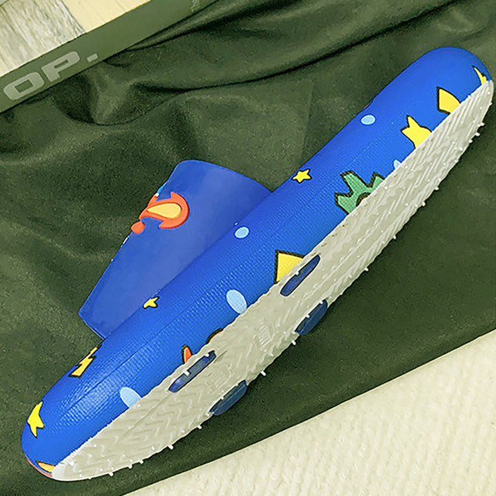 Little Surpise Box Dark Blue all over Dino theme Slip on Clogs, Summer/Monsoon all season Footwear for Toddlers & Kids