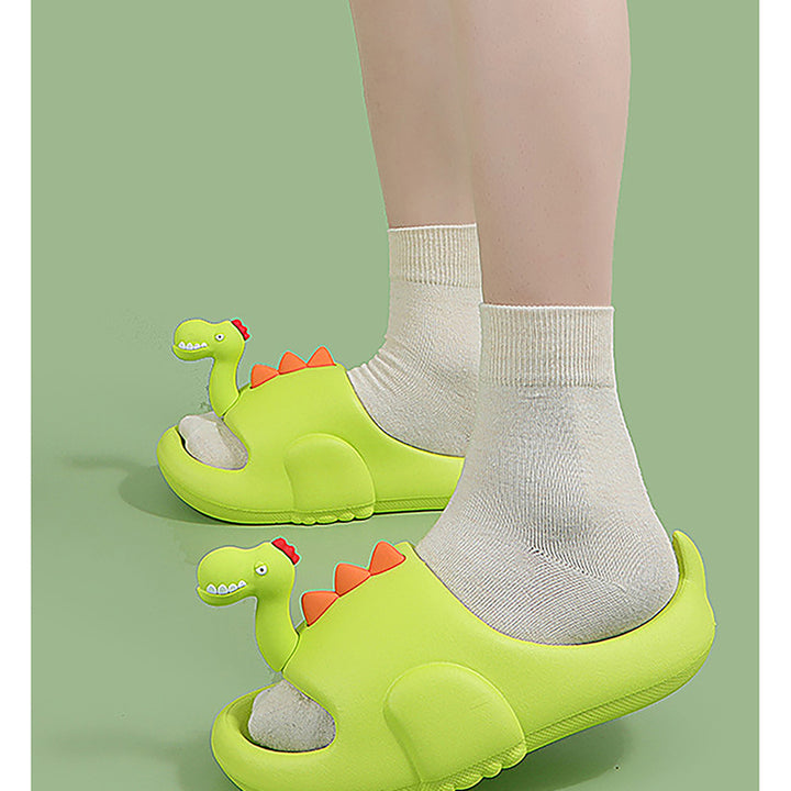 Little Surpise Box Fluoroscent 3d Long Neck Dino Slip on Clogs, Summer/Monsoon all season Footwear for Toddlers & Kids