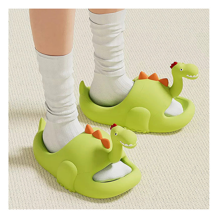 Little Surpise Box Fluoroscent 3d Long Neck Dino Slip on Clogs, Summer/Monsoon all season Footwear for Toddlers & Kids