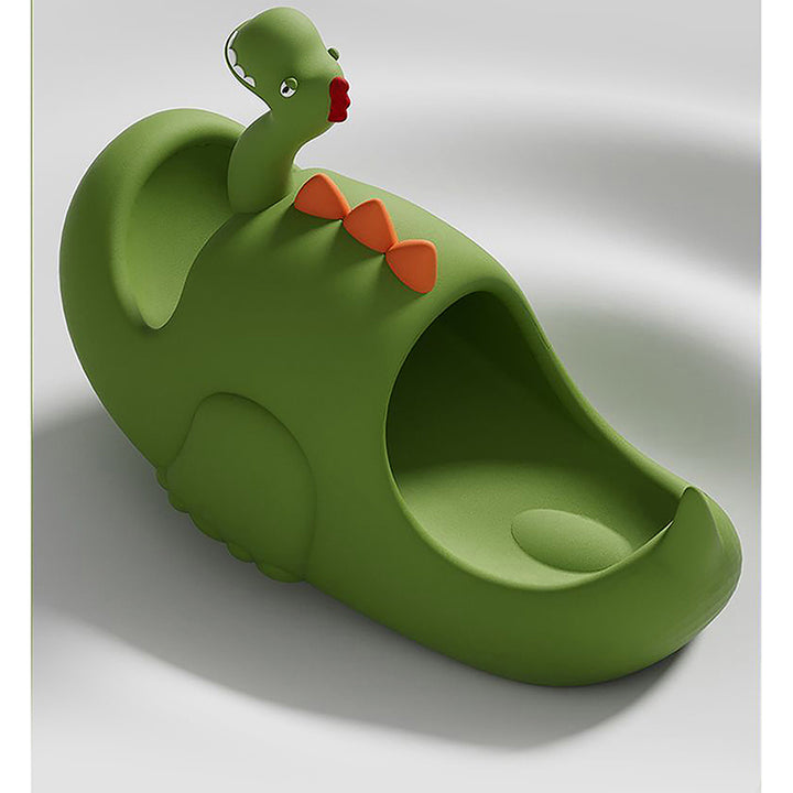 Little Surpise Box Olive 3d Long Neck Dino Slip on Clogs, Summer/Monsoon all season Footwear for Toddlers & Kids