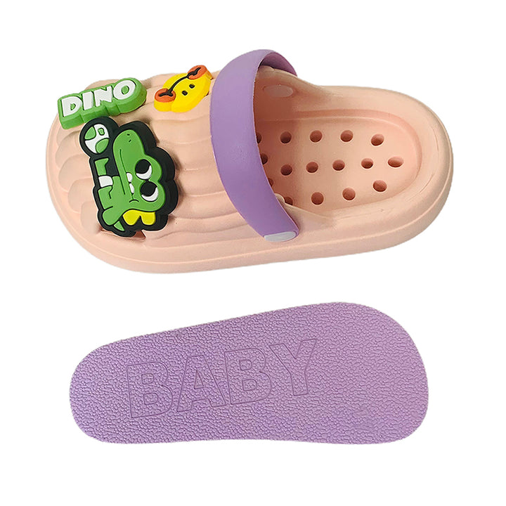 Little Surpise Box Pink Smilie Dino Slip on Clogs, Summer/Monsoon all season Footwear for Toddlers & Kids