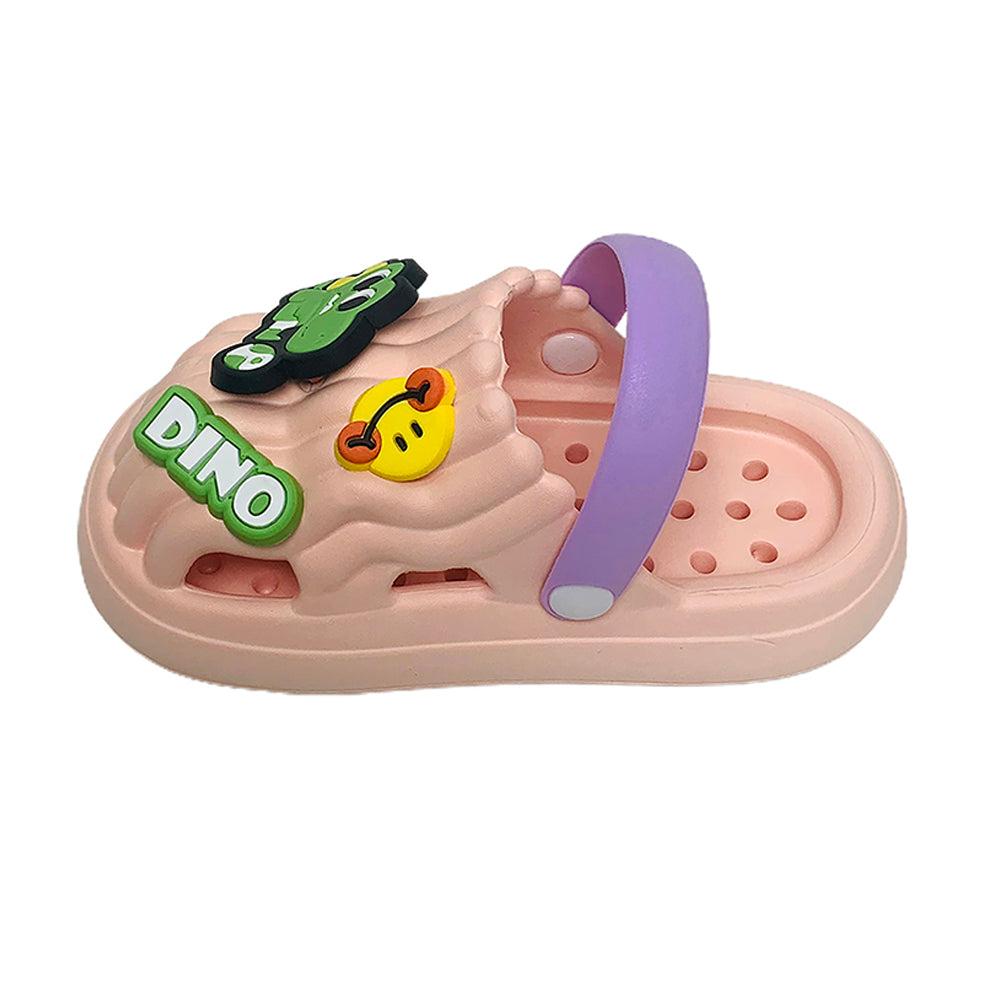 Little Surpise Box Pink Smilie Dino Slip on Clogs, Summer/Monsoon all season Footwear for Toddlers & Kids