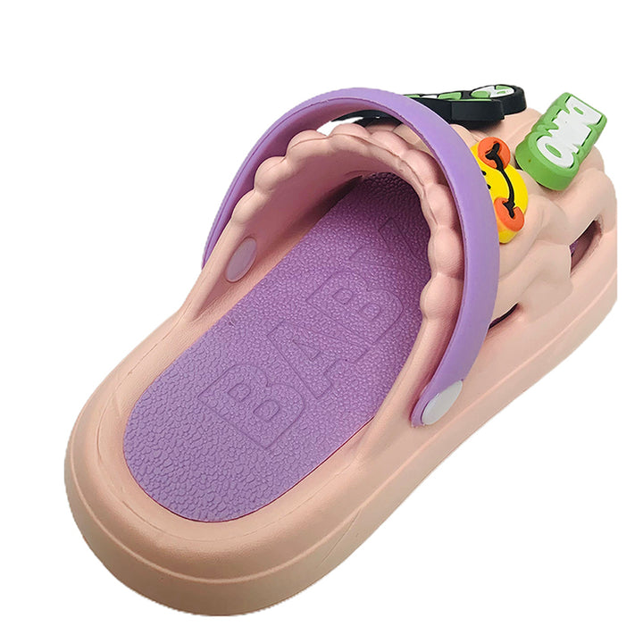 Little Surpise Box Pink Smilie Dino Slip on Clogs, Summer/Monsoon all season Footwear for Toddlers & Kids