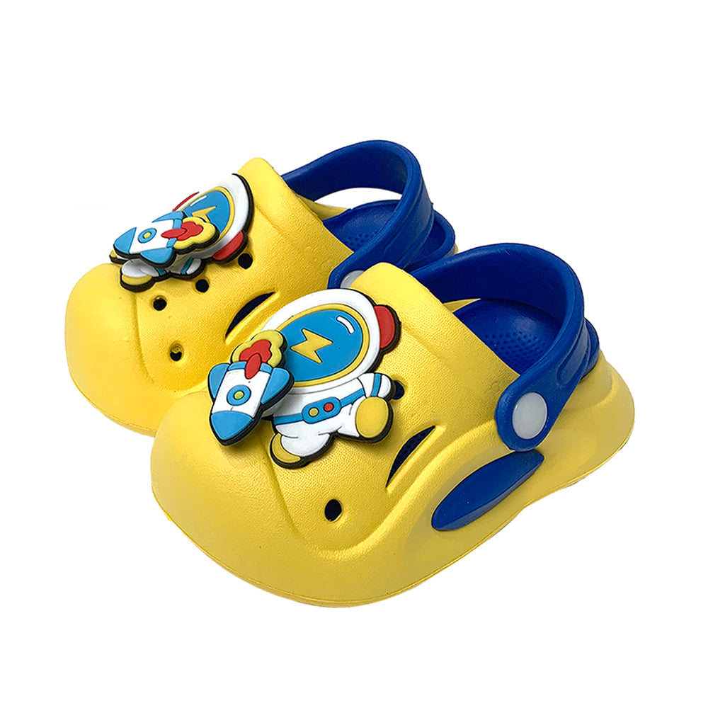 Little Surpise Box Yellow spinning rocket Slip on Clogs, Summer/Monsoon all season Footwear for Toddlers & Kids