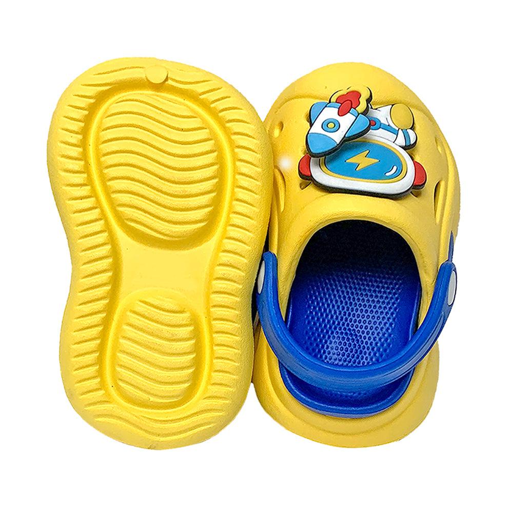 Little Surpise Box Yellow spinning rocket Slip on Clogs, Summer/Monsoon all season Footwear for Toddlers & Kids