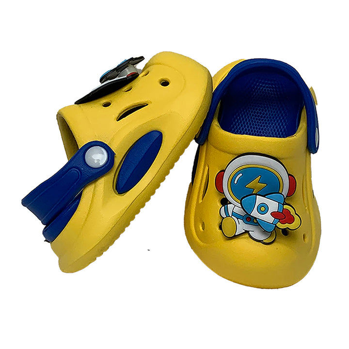 Little Surpise Box Yellow spinning rocket Slip on Clogs, Summer/Monsoon all season Footwear for Toddlers & Kids